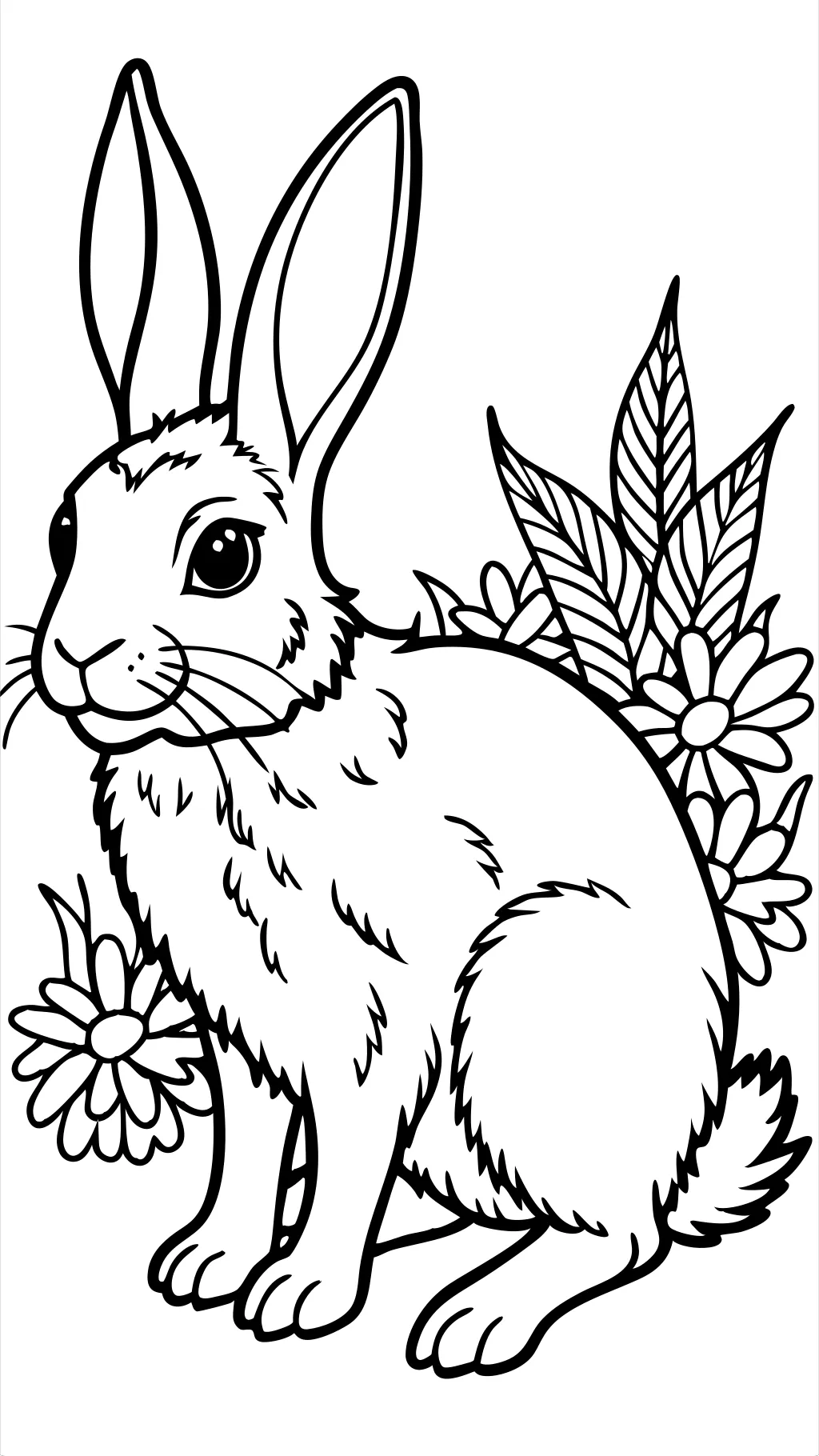 realistic rabbit coloring pages